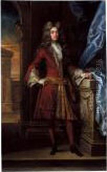 Portrait Of Richard Jones (d.1737) Oil Painting by Johann Closterman