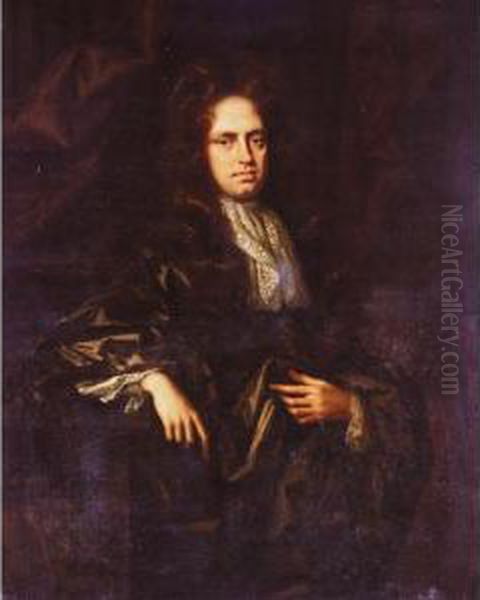 Portrait Of A Gentleman, Probably Sir Henry Monson Oil Painting by Johann Closterman