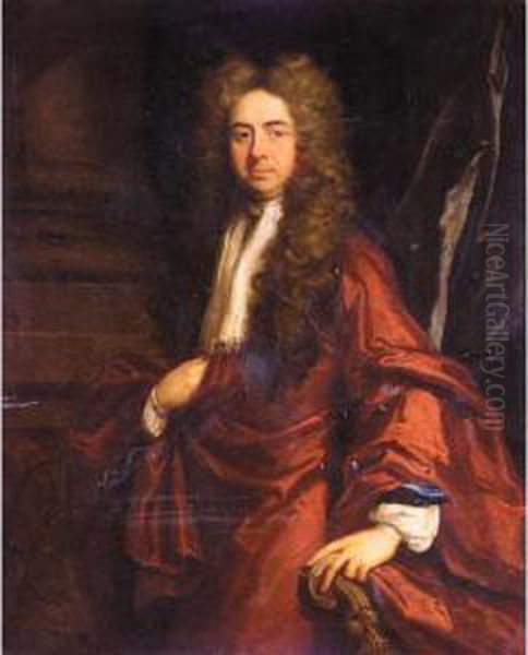 Portrait Of Hon. George Monson (b.1658) Oil Painting by Johann Closterman