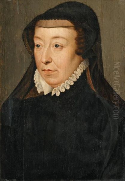 Portrait De Catherine De Medicis En Buste Oil Painting by Francois Clouet