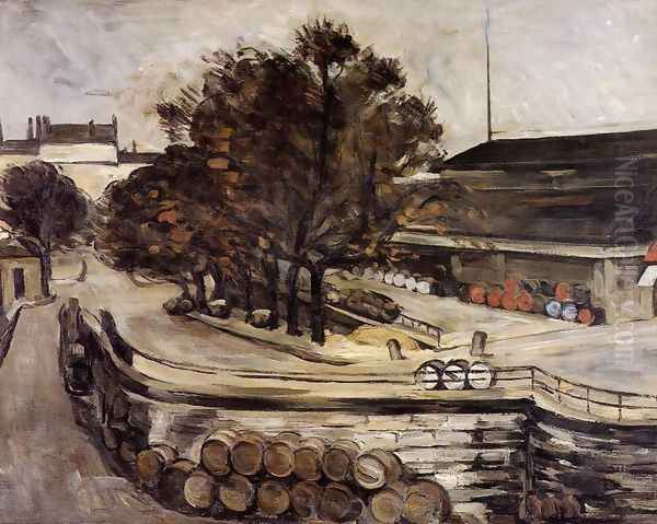 The Wine Depot Seen From Rue De Jussieu Oil Painting by Paul Cezanne