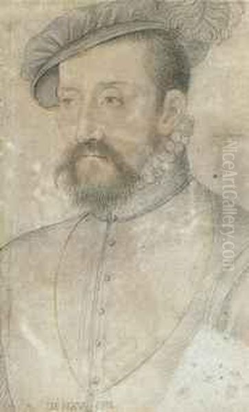 Portrait Study Of Henri Of Navarre, Later Henri Iv Of France,bust-length Oil Painting by Francois Clouet