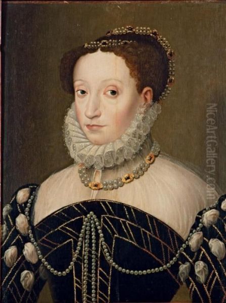 Portrait Presume De Catherine De Medicis Oil Painting by Francois Clouet