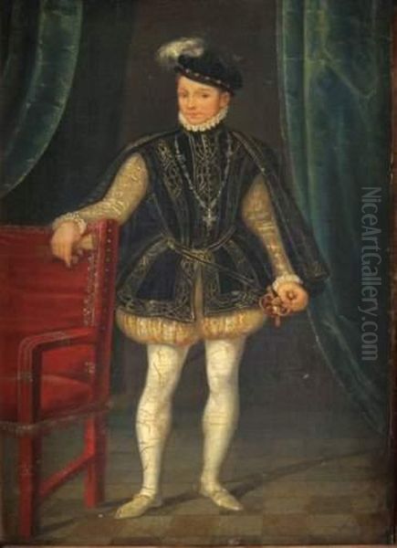 Portrait De Charles Ix Oil Painting by Francois Clouet