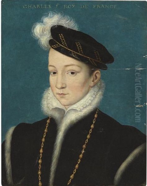 Portrait Of Charles Ix, King Of France Oil Painting by Francois Clouet