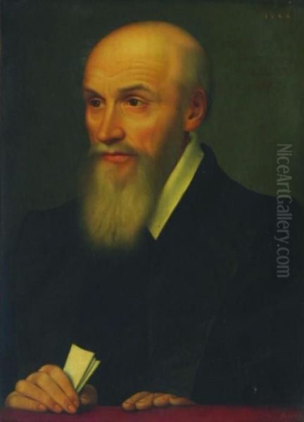 Portrait Of Michel De L'hospital Chancellier De France Oil Painting by Francois Clouet