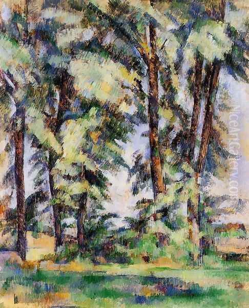 Large Trees At Jas De Bouffan Oil Painting by Paul Cezanne