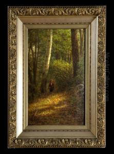 Hunting In The Woods Oil Painting by George Lafayette Clough