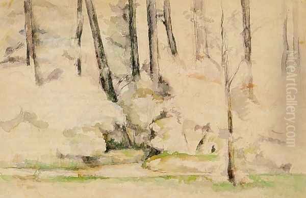 Into The Woods Oil Painting by Paul Cezanne