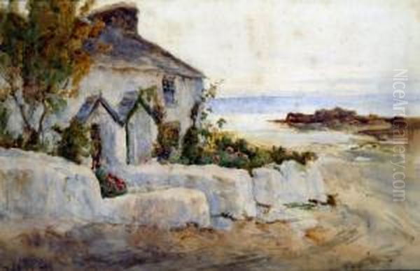 Coastal Cottage Oil Painting by Tom Clough