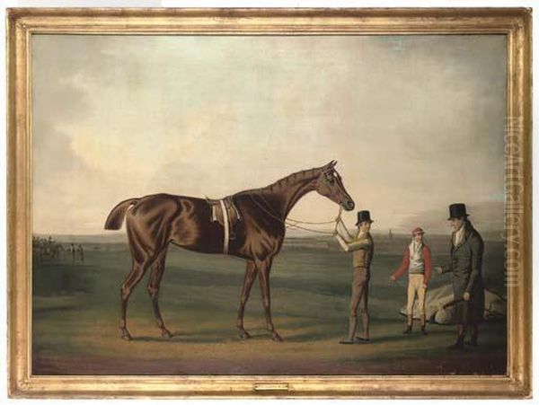 A Racehorse In An Extensive Landscape Oil Painting by Daniel Clowes