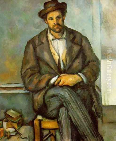 Seated Peasant Oil Painting by Paul Cezanne