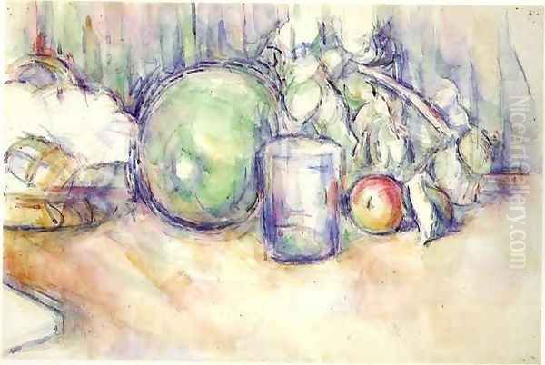 Still Life With Green Melon Oil Painting by Paul Cezanne