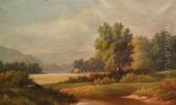 The Haywagon In The Valley Oil Painting by Edmund C. Coates