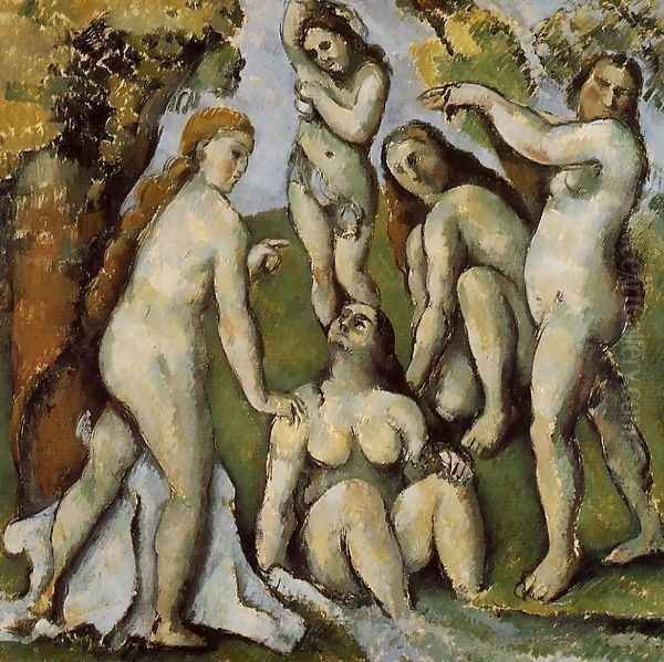 Five Bathers2 Oil Painting by Paul Cezanne