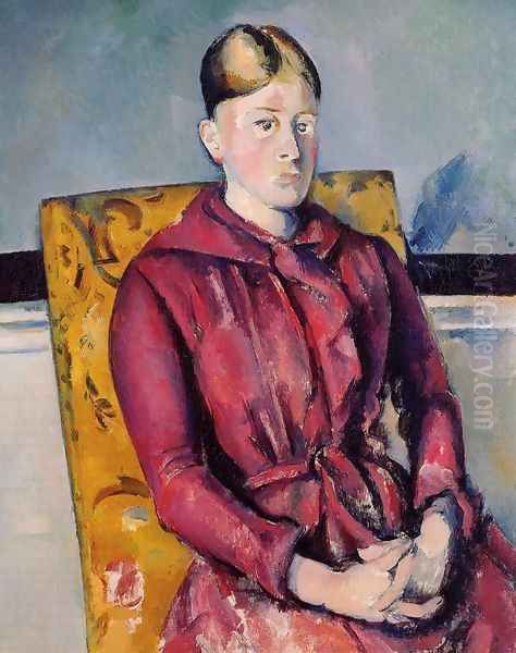 Madame Cezanne In A Yellow Chair 2 Oil Painting by Paul Cezanne