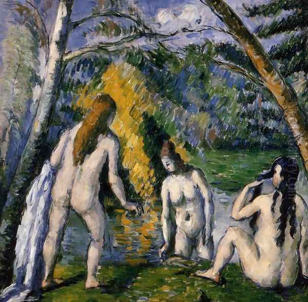 Three Bathers Oil Painting by Paul Cezanne