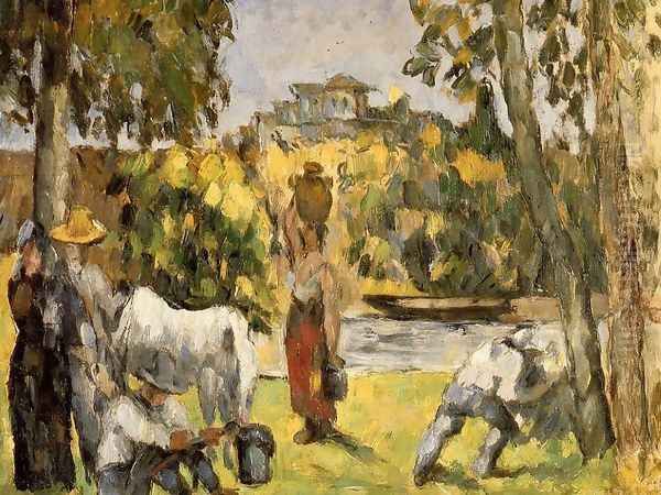 Life In The Fields Oil Painting by Paul Cezanne