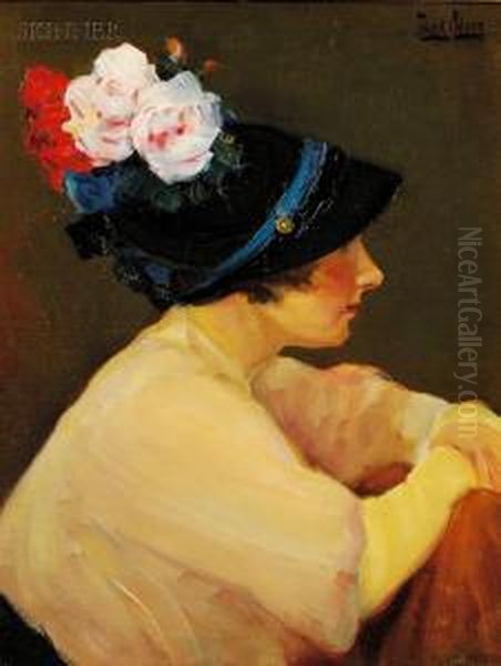 The New Hat Oil Painting by Frank Coburn