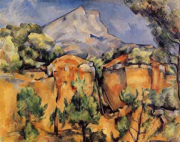 Mont Sainte Victoire Seen From The Bibemus Quarry Oil Painting by Paul Cezanne