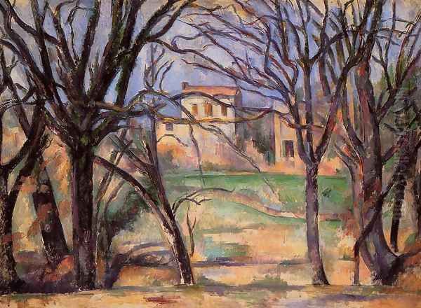 Trees And Houses Oil Painting by Paul Cezanne