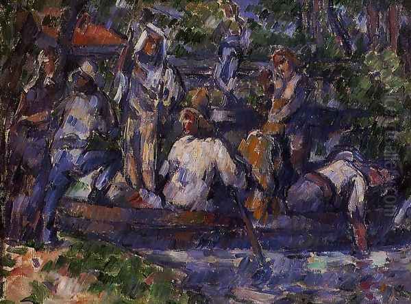 Departure By Water Oil Painting by Paul Cezanne