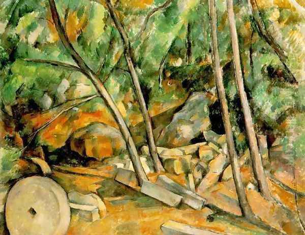 Woods With Millstone Oil Painting by Paul Cezanne