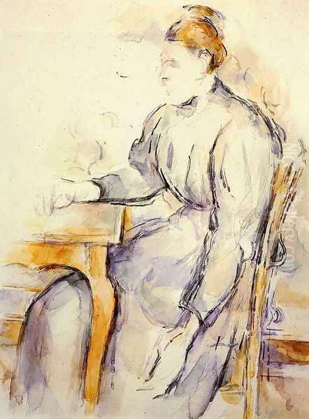 Seated Woman Oil Painting by Paul Cezanne