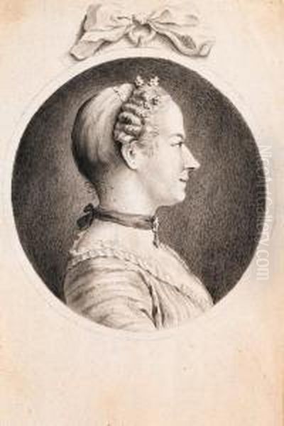 Portrait De Mademoiselle 
Marie-justine Benoit Duronceray, Plus Tardepouse De Monsieur Favart, De 
Profil Vers La Droite Oil Painting by Charles-Nicolas I Cochin