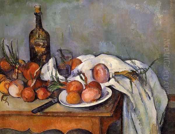 Still Life With Red Onions Oil Painting by Paul Cezanne