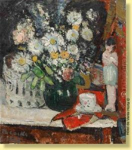 Vase Fleuri Et Chinoiseries Oil Painting by Philibert Cockx