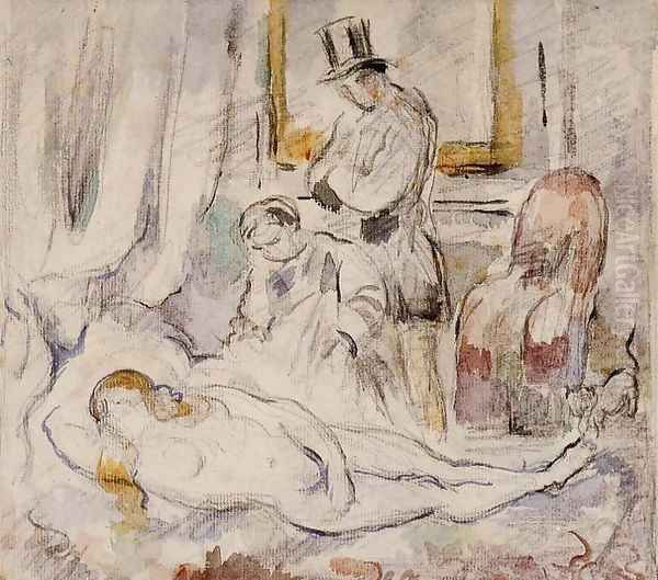 Olympia Oil Painting by Paul Cezanne