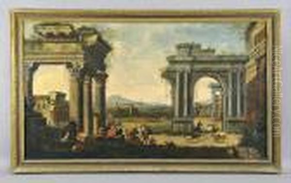 Capriccio Con Monumenti Ed Architetture Oil Painting by Nicolo Viviani Codazzi