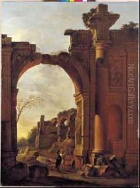 Capriccio Architettonico Con Rovine Oil Painting by Nicolo Viviani Codazzi