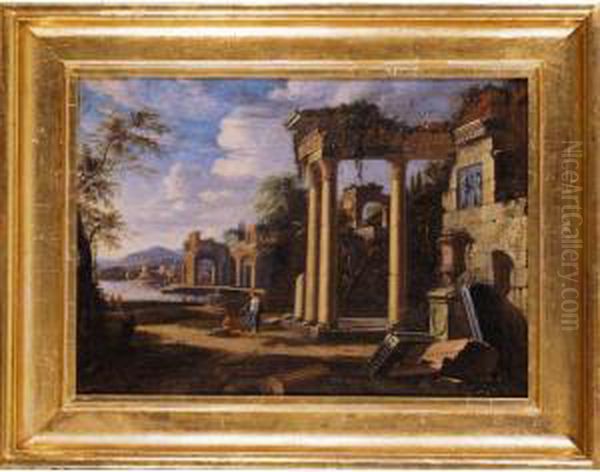 Coastal Landscape With Classical Ruins Oil Painting by Nicolo Viviani Codazzi