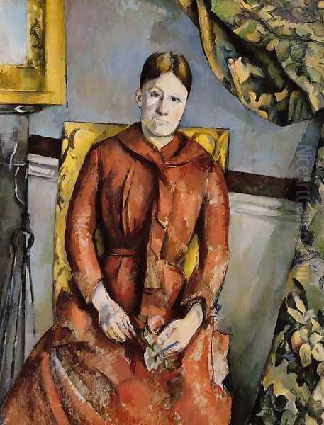 Madame Cezanne In A Yellow Chair Oil Painting by Paul Cezanne