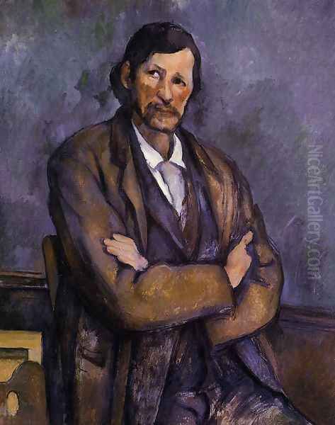 Man With Crossed Arms Oil Painting by Paul Cezanne