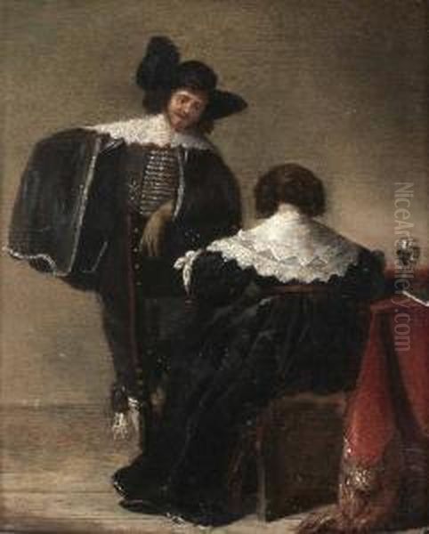 Interior Med Elegant Par Oil Painting by Pieter Codde