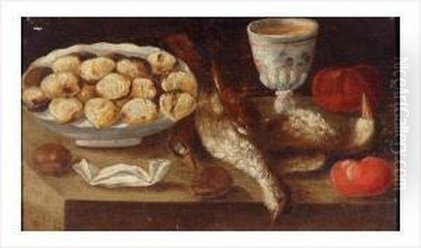 Nature Morte De Volaille Et Instruments De Cuisine Oil Painting by Francesco Codino