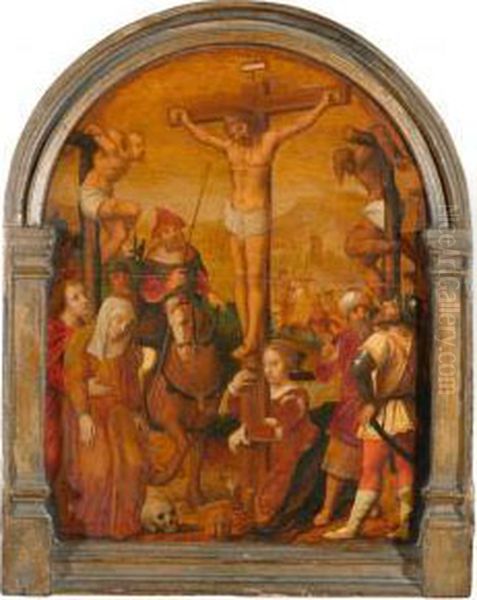 Crucifixion Scene Oil Painting by Marcellus Coffermans