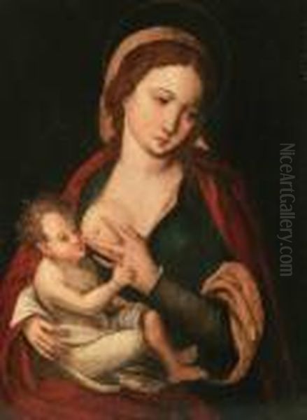 Circle Of Marcellus Coffermans , The Madonna And Child Oil Painting by Marcellus Coffermans