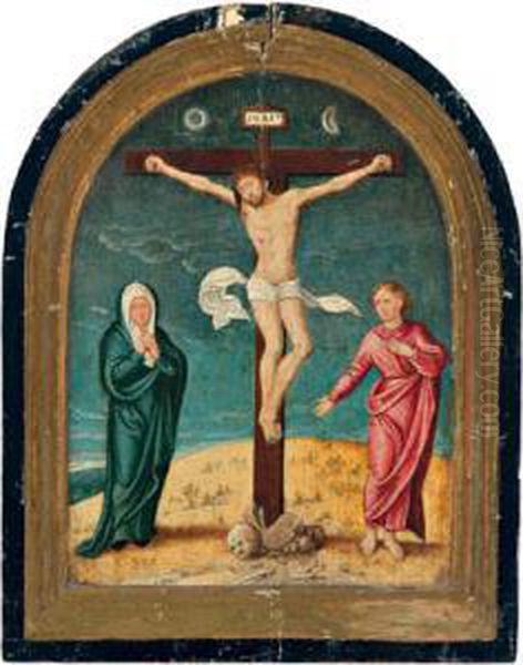 Cristo In Croce Con Figure Di Contorno Oil Painting by Marcellus Coffermans