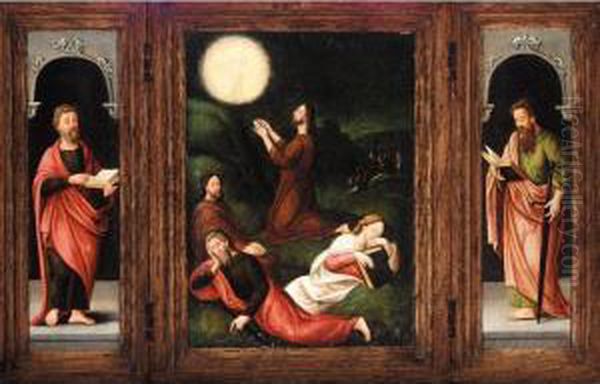 A Triptych Oil Painting by Marcellus Coffermans