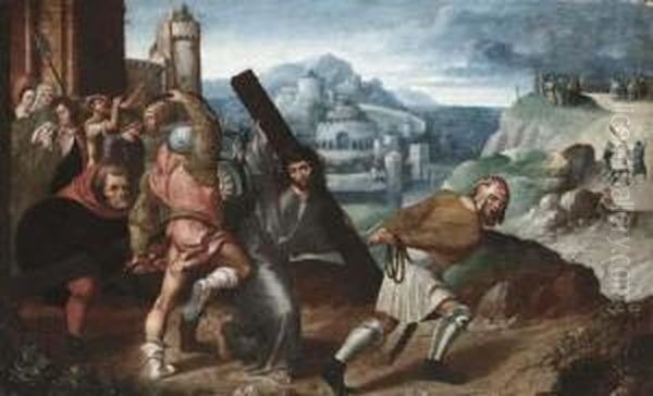 The Road To Calvary Oil Painting by Marcellus Coffermans