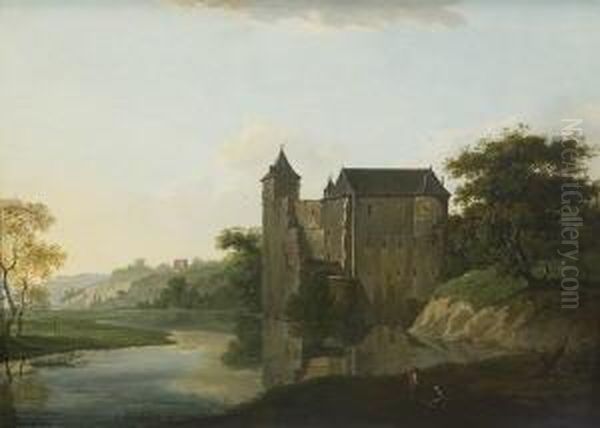 Flusslandschaft Mit Einer
 Burg Oil Painting by Joseph Cogels