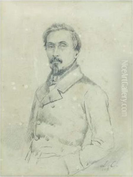 Portrait De Monsieur De Saint Arnaud Oil Painting by Leon Cogniet