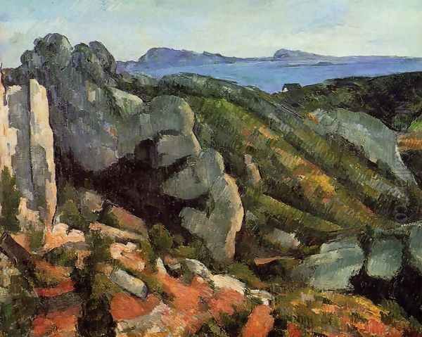 Rocks At L Estaque Oil Painting by Paul Cezanne