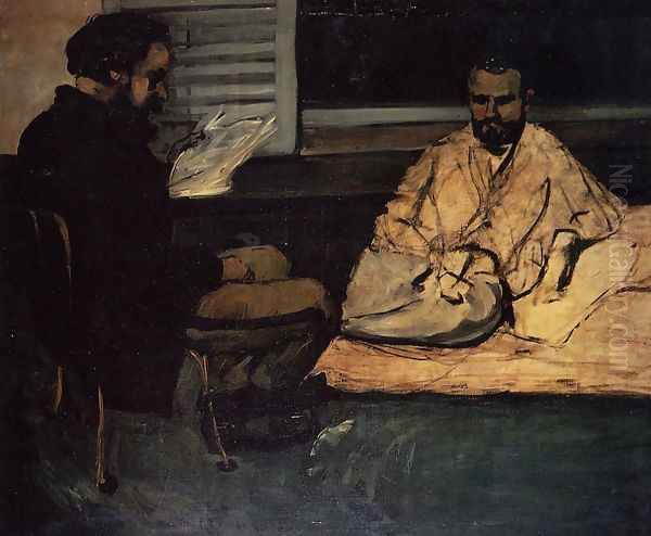 Paul Alexis Reading To Zola Oil Painting by Paul Cezanne