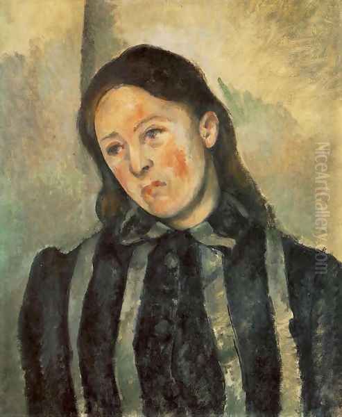 Madame Cezanne With Unbound Hair Oil Painting by Paul Cezanne