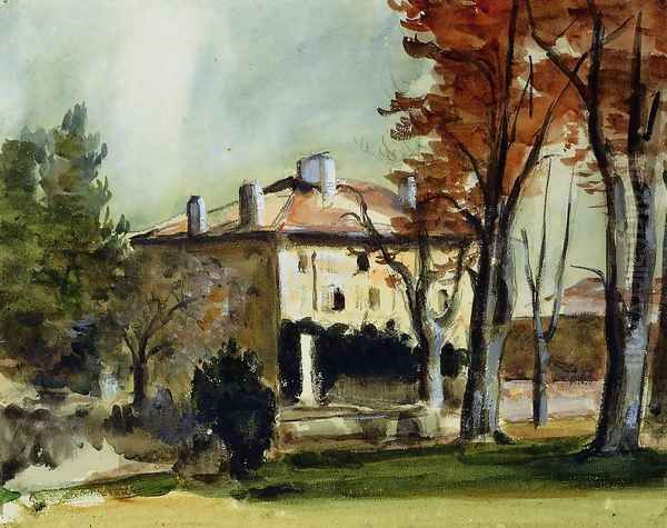 The Manor House At Jas De Bouffan Oil Painting by Paul Cezanne